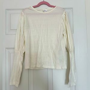 Zara girls, cream|white long sleeve tee, size 11-12